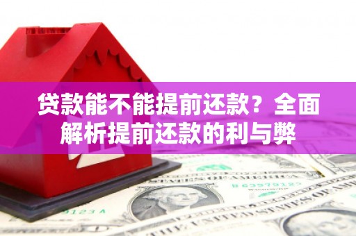 增城贷款能不能提前还款？全面解析提前还款的利与弊