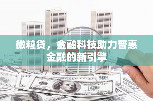 增城微粒贷，金融科技助力普惠金融的新引擎