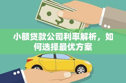 增城小额贷款公司利率解析，如何选择最优方案