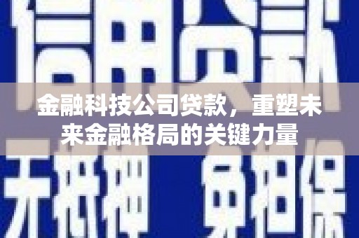 增城金融科技公司贷款，重塑未来金融格局的关键力量