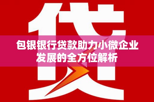 增城包银银行贷款助力小微企业发展的全方位解析