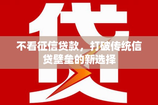 增城不看征信贷款，打破传统信贷壁垒的新选择