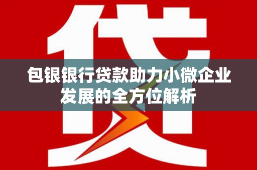 增城包银银行贷款助力小微企业发展的全方位解析