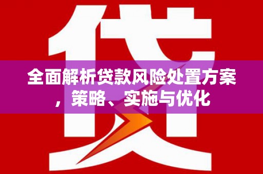 增城全面解析贷款风险处置方案，策略、实施与优化