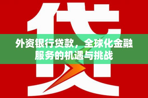 增城外资银行贷款，全球化金融服务的机遇与挑战