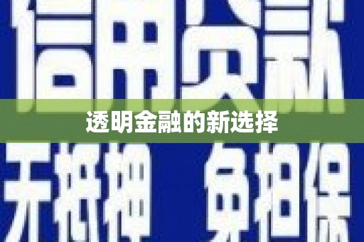 增城透明金融的新选择