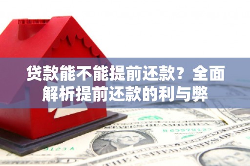 增城贷款能不能提前还款？全面解析提前还款的利与弊